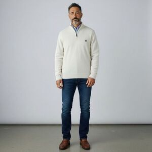 Chaps Mens Cashmere Cotton 1/4 Zip Sweater Size XXL 2XL Preppy Classic Business